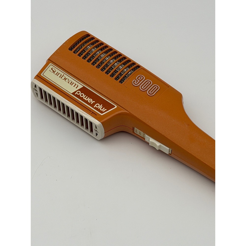 Vintage Sunbeam Power Plus 900 Hair Dryer Burnt Orange Model DCY 900W Japan MCM